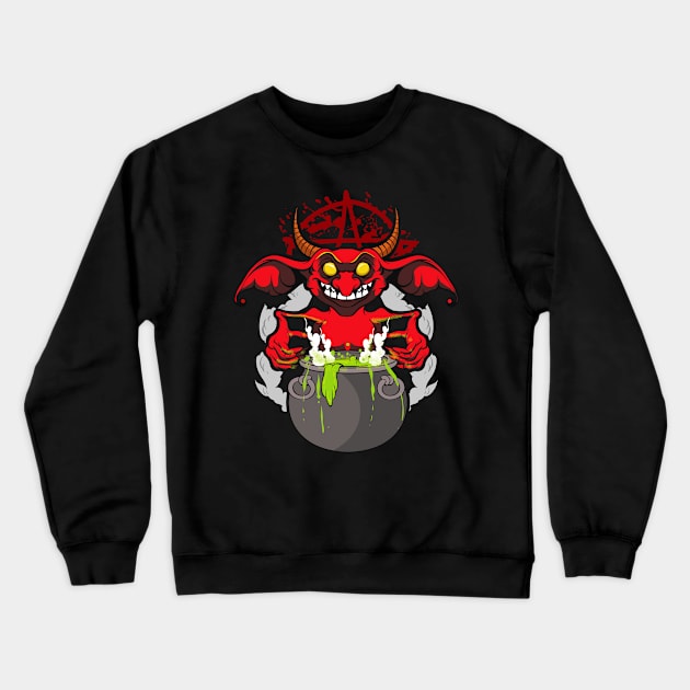 Demon Imp's Cauldron Occult Crewneck Sweatshirt by PhantomDesign